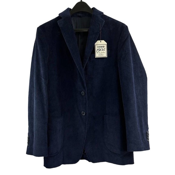 Jos. A. Bank Tailored Fit Royal Navy Blue Corduroy Blazer Jacket Sport Coat 40R